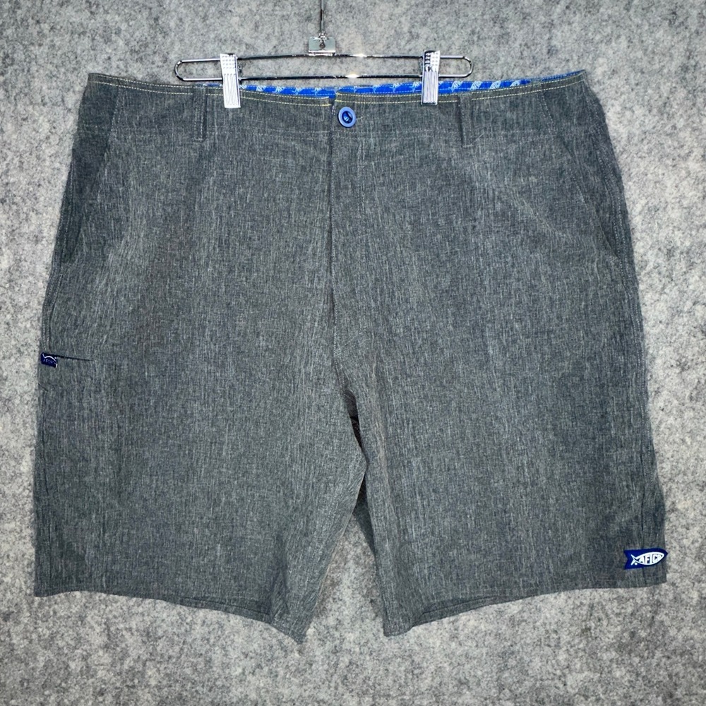 AFTCO Shorts Mens 40 Gray AFTECH Fishing Performance Casual Heathered Utility